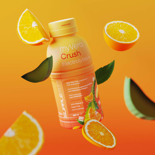 MYVERA CRUSH Electrolytes + | Complément alimentaire avec édulcorants en 12 bouteilles (INTA006-12)