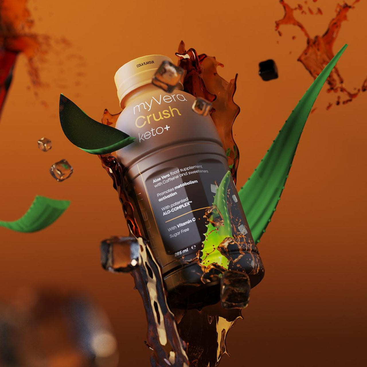 MYVERA CRUSH Keto + | Complément alimentaire avec caféine et édulcorants en 6 bouteilles (INTA005-06)