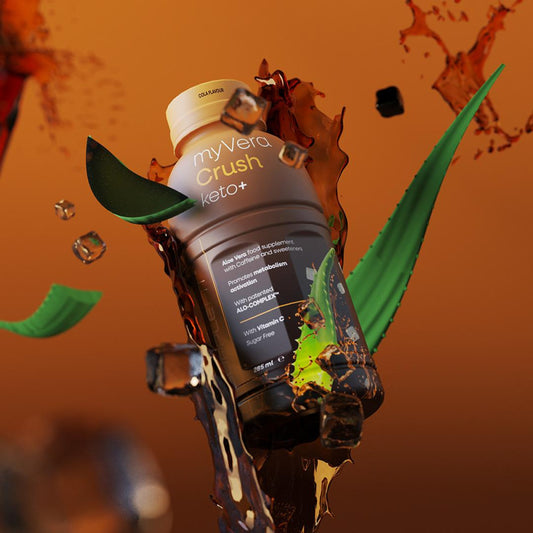 MYVERA CRUSH Keto + | Complément alimentaire avec caféine et édulcorants en 12 bouteilles (INTA005-12)