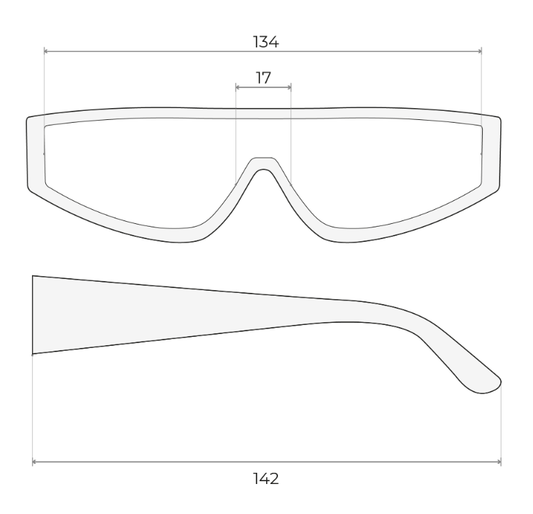 Dimensions des lunettes de soleil homme femme TRAP PINK KL0044