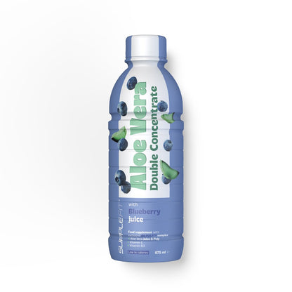 ALOE VERA jus et pulpe (doublement concentrée) avec jus de Myrtille - 675 ml (INTB061) - Jintashop