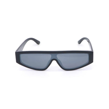 Lunettes de soleil unisexes TRAP KL0043 – monture noire brille, verres miroirs noirs, UV catégorie 3 - Jintashop