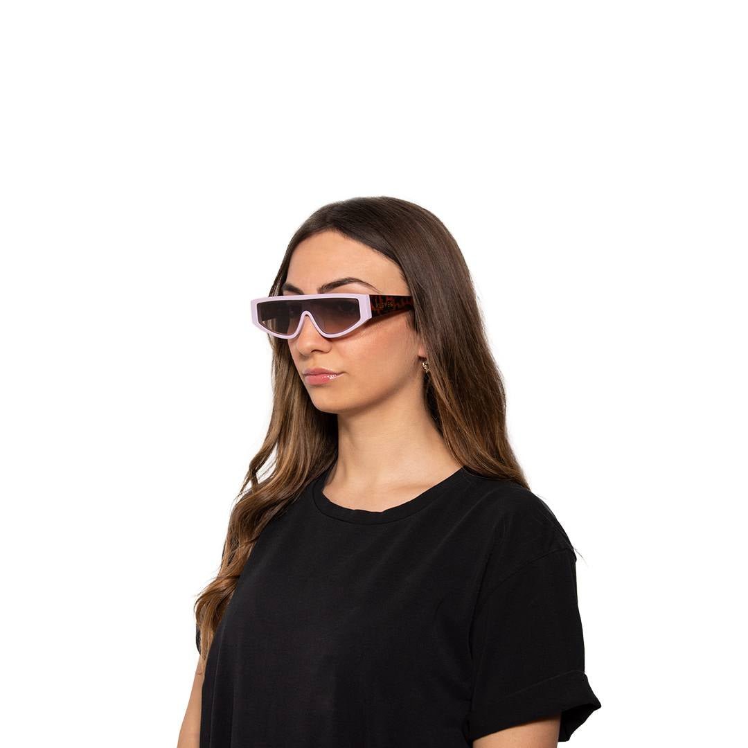 Lunettes de soleil unisexes TRAP KL0044 – monture lilas/écaille, verres gris à marron, UV catégorie 3 - Jintashop