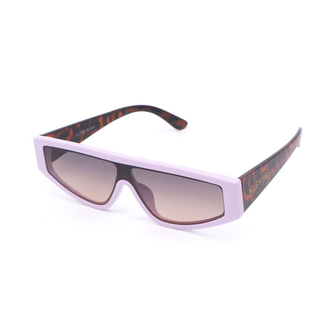 Lunettes de soleil unisexes TRAP KL0044 – monture lilas/écaille, verres gris à marron, UV catégorie 3 - Jintashop