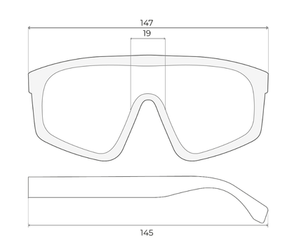 Dimensions des lunettes de soleil EVEREST KL0032 monture noire