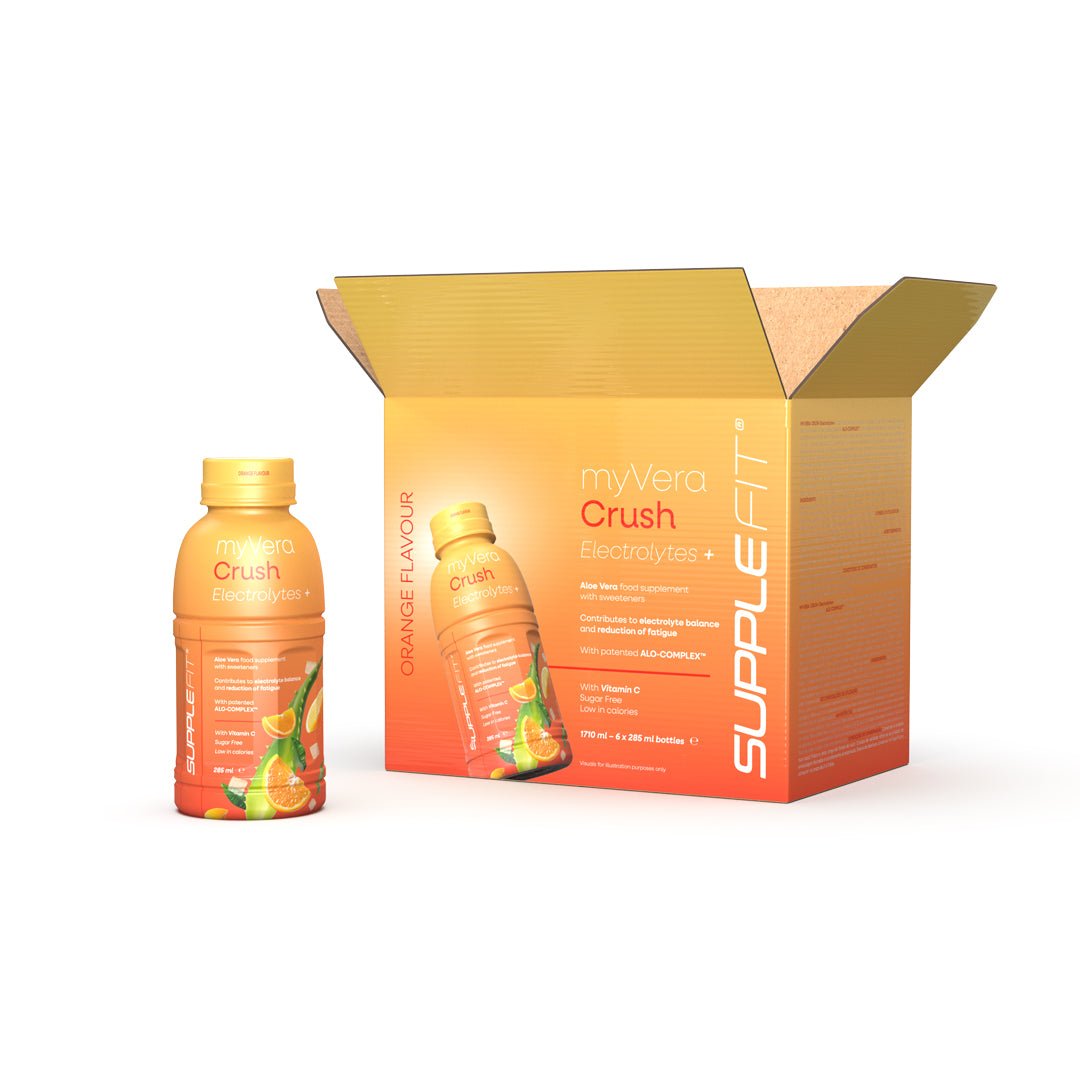 MYVERA CRUSH Electrolytes + | Complément alimentaire Aloe Vera 12 bouteilles - Jintashop